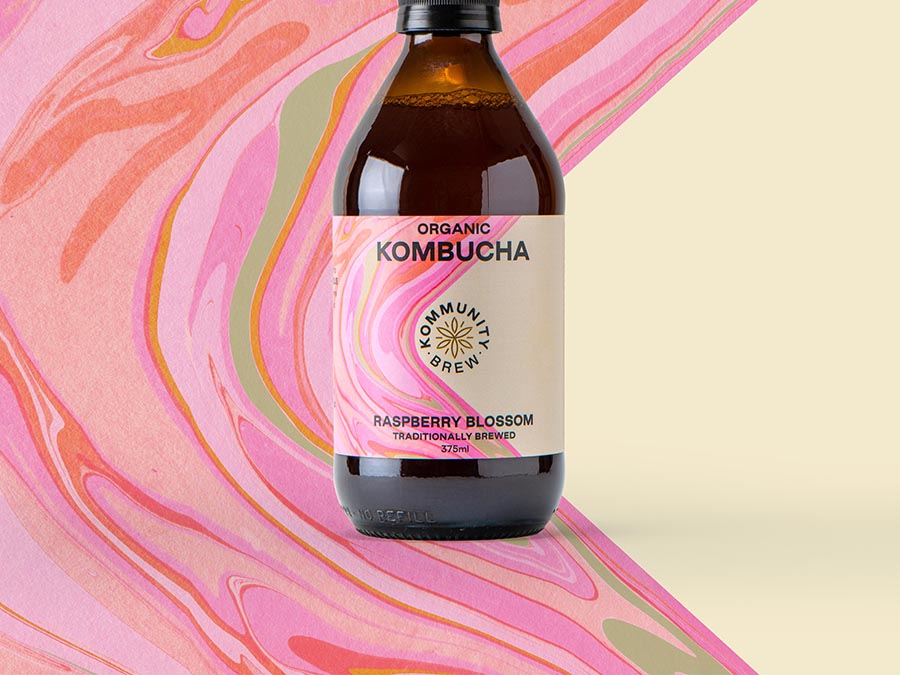 Organic Raspberry Blossom Kombucha - 375ml (12 Pack)